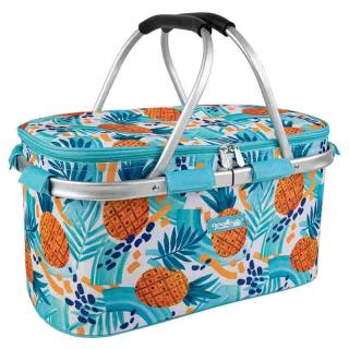 Foldable insulated cooler picnic bag basket for outside